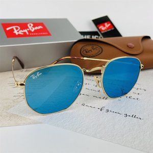 Ray-Ban Blue Gradient Flash HEXAGONAL FLAT LENSES Sunglasses*EI*8